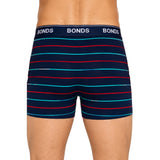 5 x Bonds Microfibre Guyfront Trunk Mens Underwear Trunks Navy/Red/Aqua Stripes