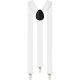 Boys Adjustable White 65Cms Suspenders