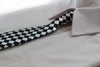 Kids Boys Black & White Patterned Elastic Neck Tie - Small Checkers