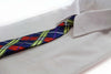 Kids Boys Multicoloured Patterned Elastic Neck Tie - Criss Cross Navy