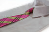 Kids Boys Pink Patterned Elastic Neck Tie - Criss Cross Gold