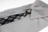 Kids Boys White & Black Patterned Elastic Neck Tie - Criss Cross White