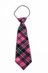 Kids Boys Pink Patterned Elastic Neck Tie - Criss Cross Pink