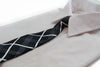 Kids Boys Black & White Patterned Elastic Neck Tie - Criss Cross Black