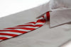 Kids Boys Red & White Patterned Elastic Neck Tie - Diagonal Stripe