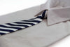 Kids Boys Navy & White Patterned Elastic Neck Tie - Diagonal Stripe