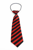 Kids Boys Red & Black Patterned Elastic Neck Tie - Diagonal Stripe