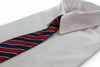 Kids Boys Dark Red & Navy Patterned Elastic Neck Tie - Diagonal Stripe