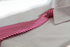 Kids Boys Pink & White Patterned Elastic Neck Tie - Pink Diagonal Stripe