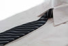 Kids Boys Black & White Patterned Elastic Neck Tie - Thick Black Diagonal Stripe