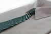 Kids Boys Turquoise & Black Patterned Elastic Neck Tie - Thin Diagonal Stripe