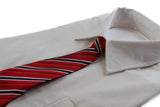 Kids Boys Red, White & Black Diagonal Patterned Elastic Neck Tie