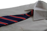 Kids Boys Navy & Red Diagonal Patterned Elastic Neck Tie