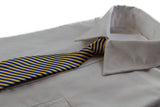 Kids Boys Blue & Yellow Diagonal Patterned Elastic Neck Tie