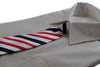 Kids Boys White, Midnight Blue & Red Diagonal Patterned Elastic Neck Tie