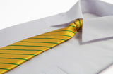 Kids Boys Yellow & Green Striped Patterned Elastic Neck Tie - Aussie Stripe
