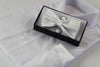 Mens White Matching Bow Tie, Pocket Square & Cuff Links Set