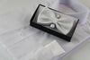Mens White Paisley Matching Bow Tie, Pocket Square & Cuff Links Set
