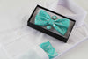 Mens Turquoise Paisley Matching Bow Tie, Pocket Square & Cuff Links Set
