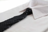 Teen Boys Kids Black Sequin Elastic Neck Tie
