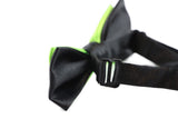 Boys Fluro Green Two Tone Layer Bow Tie