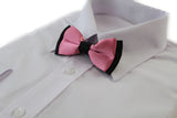 Boys Pink Two Tone Layer Bow Tie