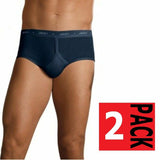 2 Pairs Jockey Navy Y-Front Mens Underwear Briefs