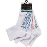 4 x Bonds Mens Logo Light Quarter Crew Socks- White With Multi