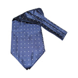 Mens Navy & Silver Small Polka Dot Cravat