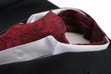 Mens Red & Black Paisley Cravat