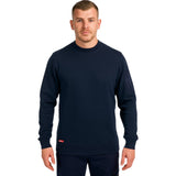 Mens Hard Yakka Fleece Crew Jumper Navy