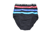 12 Pairs X Bonds Mens Hipster Briefs Black With Multicoloured Band As1