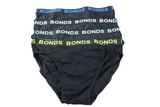 4 Pairs X Bonds Mens Hipster Briefs Black With Multicoloured Logo As1