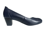 Grosby Ivy Navy Closed Toe Thick Heels Casual Work Ladies Womens Shoes