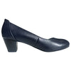Grosby Ivy Navy Closed Toe Thick Heels Casual Work Ladies Womens Shoes