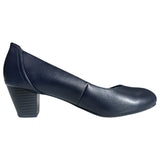 Grosby Ivy Navy Closed Toe Thick Heels Casual Work Ladies Womens Shoes