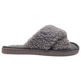 Grosby Womens Invisible Curlycross Comfortable Home Slippers Grey