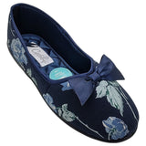 Grosby Womens Vera Comfortable Printed Slippers Navy
