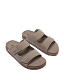 Mens Hush Puppies Cracker Taupe Sandals Slip On Leather Shoes
