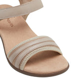 Hush Puppies Womens Amazing Taupe Slip On Leather Slides Sandals