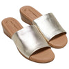 Hush Puppies Womens Coco Slip On Leather Champagne Sandals