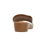 Hush Puppies Womens Coco Slip On Leather Champagne Sandals