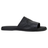 Hush Puppies Womens Paradise Slip On Leather Slides Black Sandals