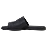 Hush Puppies Womens Paradise Slip On Leather Slides Black Sandals