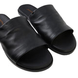 Hush Puppies Womens Paradise Slip On Leather Slides Black Sandals