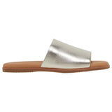 Hush Puppies Womens Paradise Slip On Leather Slides Champagne Sandals