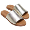 Hush Puppies Womens Paradise Slip On Leather Slides Champagne Sandals