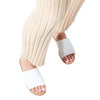 Hush Puppies Womens Paradise Slip On Leather Slides White Sandals