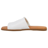 Hush Puppies Womens Paradise Slip On Leather Slides White Sandals