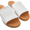 Hush Puppies Womens Paradise Slip On Leather Slides White Sandals